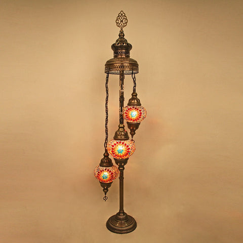 Woodymood Floor Mosaic Lamp 3 Ball-Flame