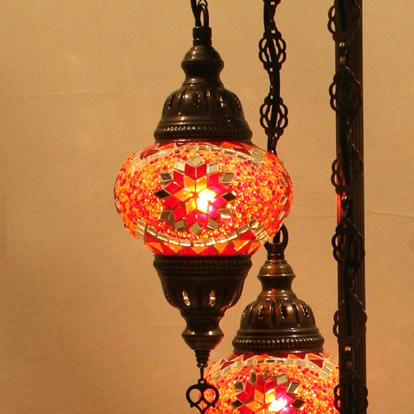 Woodymood Floor Mosaic Lamp 5 Ball-Star Red