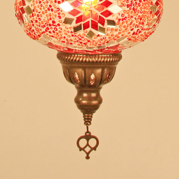 Woodymood Ceiling Mosaic Lamp 6.5" 1 Ball - Star Red