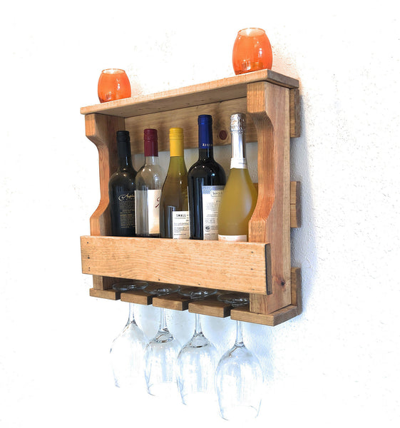 Woodymood Mini Hangover Wine Rack Glass Holder-Golden Oak
