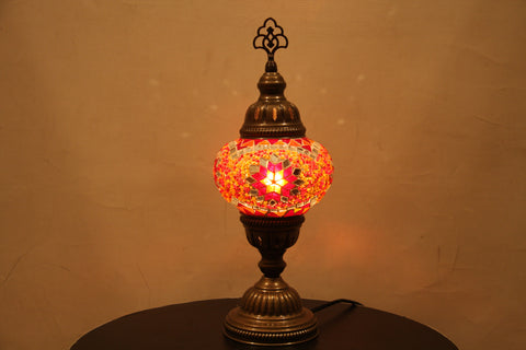 Woodymood Mosaic Table Lamp 5'' 1 Ball-Star Red