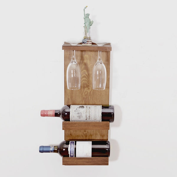 Woodymood Decorative Wine Rack Glass Holder-Natural