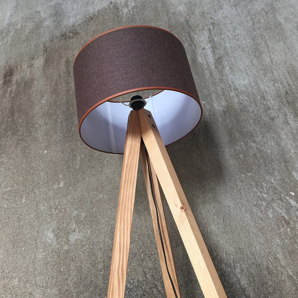 Woodymood Tripod Floor Lamp-Brown