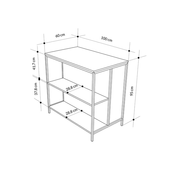 Detroit Bar Table, Gean Kitchen Island Sapphire Oak - Silky Black