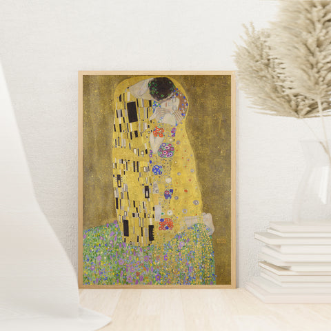 The Kiss Canvas Wall Art, Gustav Klimt Print, Gift for Friends, Gustav Klimt's The Kiss Painting, Klimt Reproduction Poster, Klimt The Kiss.
