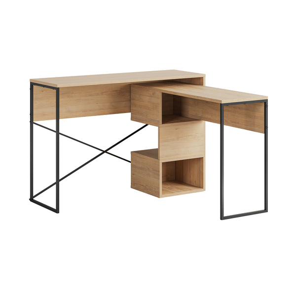 BADAU Multi Purpose Working Table, Computer Desk with 3 Tiers Storage