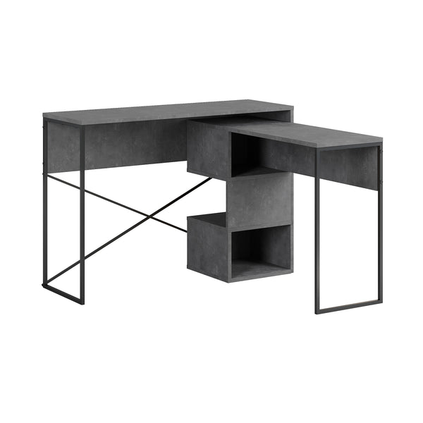 BADAU Multi Purpose Working Table, Computer Desk with 3 Tiers Storage
