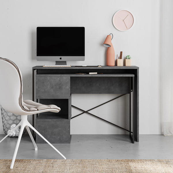 BADAU Multi Purpose Working Table, Computer Desk with 3 Tiers Storage