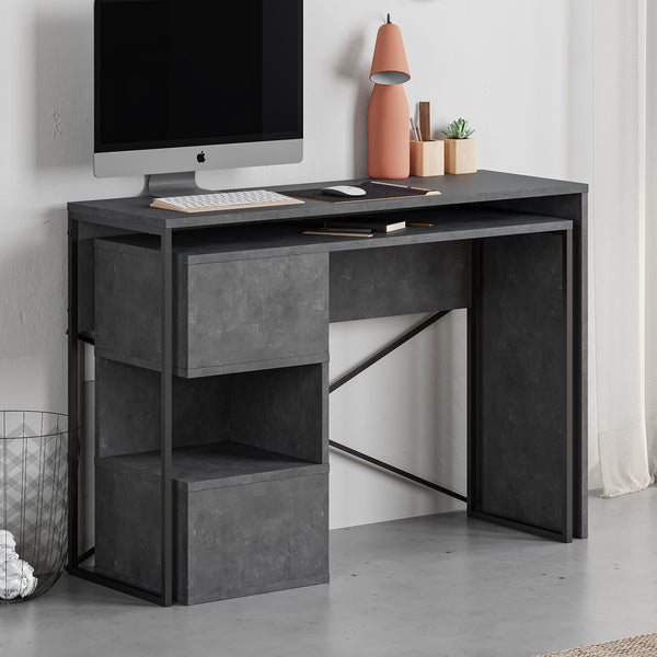BADAU Multi Purpose Working Table, Computer Desk with 3 Tiers Storage