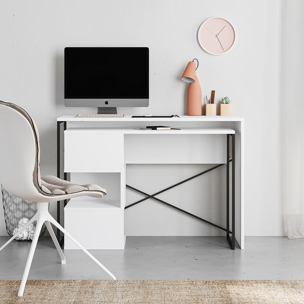 BADAU Multi Purpose Working Table, Computer Desk with 3 Tiers Storage