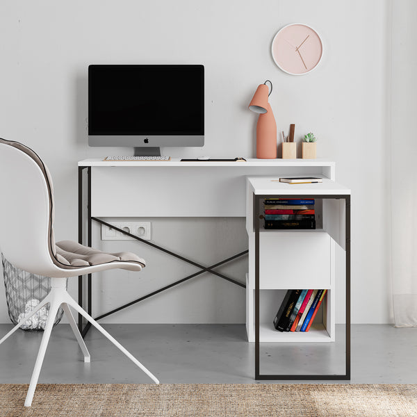 BADAU Multi Purpose Working Table, Computer Desk with 3 Tiers Storage