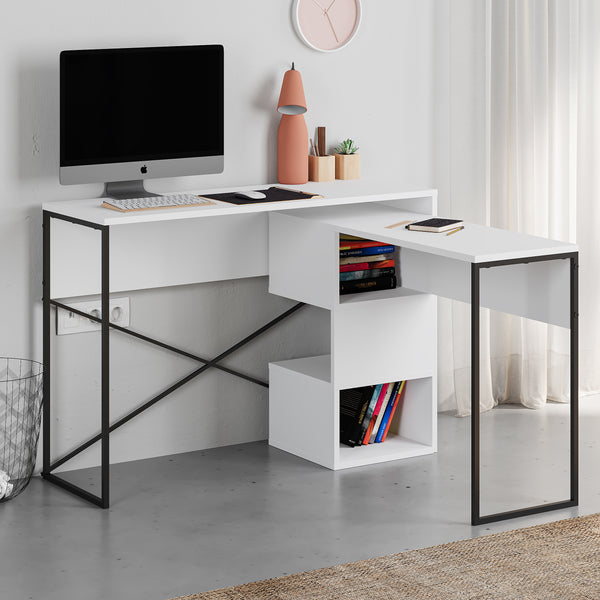 BADAU Multi Purpose Working Table, Computer Desk with 3 Tiers Storage
