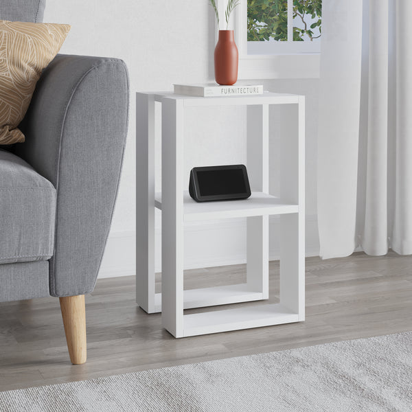 Nightstand Table Bedside , Nightstand Organizer, End Table for Living Room-White