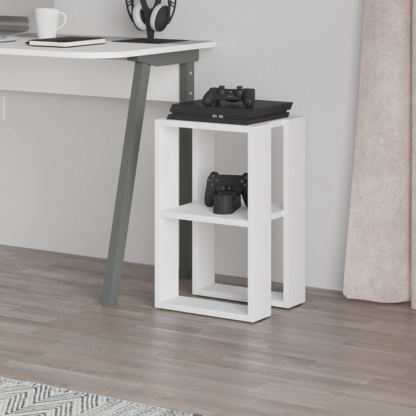Nightstand Table Bedside , Nightstand Organizer, End Table for Living Room-White