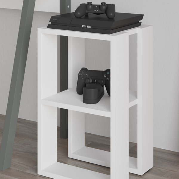 Nightstand Table Bedside , Nightstand Organizer, End Table for Living Room-White