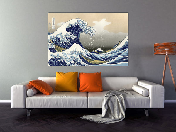 Katsushika Hokusai Wrapper Canvas, Katsushika Hokusai Printable Wall Art, Katsushika Hokusai's Under the Wave off Kanagawa Poster Wall Art.