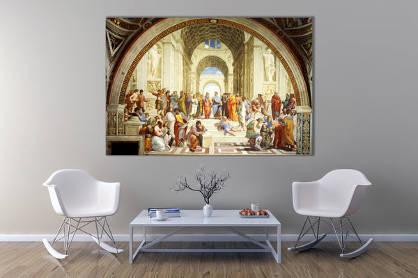 The School of Athens Poster Wall Art, The School of Athens Paint Reproduction Print, Large Poster Art for Room Decor.