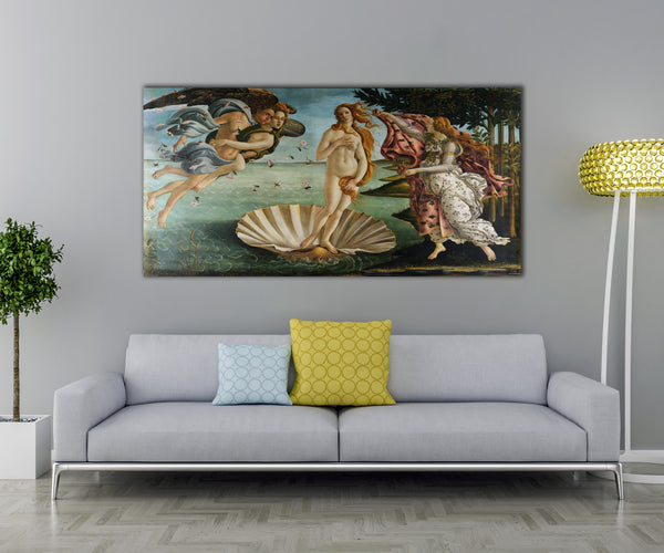 The Birth Of Venus By Sandro Botticelli Canvas Wall Art, Botticelli Reproduction Poster for Home Decor, Botticelli Wall Decor.