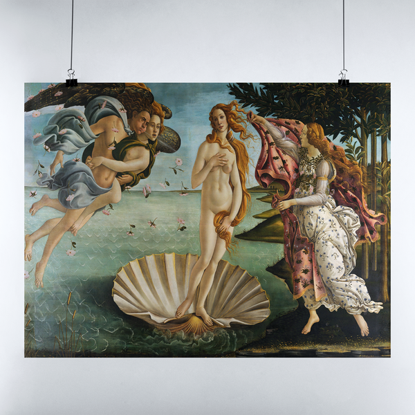The Birth Of Venus By Sandro Botticelli Canvas Wall Art, Botticelli Reproduction Poster for Home Decor, Botticelli Wall Decor.