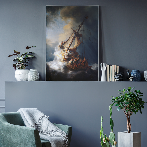 The Storm on the Sea Canvas Wall Art Print, The Storm on the Sea of Galilee Wall Art Decor, Galilee Wall Decor, Rembrandt Famous Painter Art.
