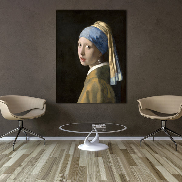 The Girl with a Pearl Earring Wall Art, Johannes Vermeer-Van Delft's Famous Painters Poster , The Girl with a Pearl Earring Fine Art.