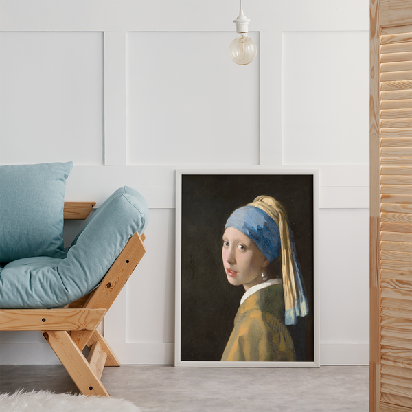 The Girl with a Pearl Earring Wall Art, Johannes Vermeer-Van Delft's Famous Painters Poster , The Girl with a Pearl Earring Fine Art.