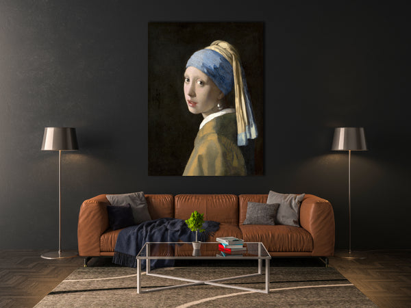 The Girl with a Pearl Earring Wall Art, Johannes Vermeer-Van Delft's Famous Painters Poster , The Girl with a Pearl Earring Fine Art.