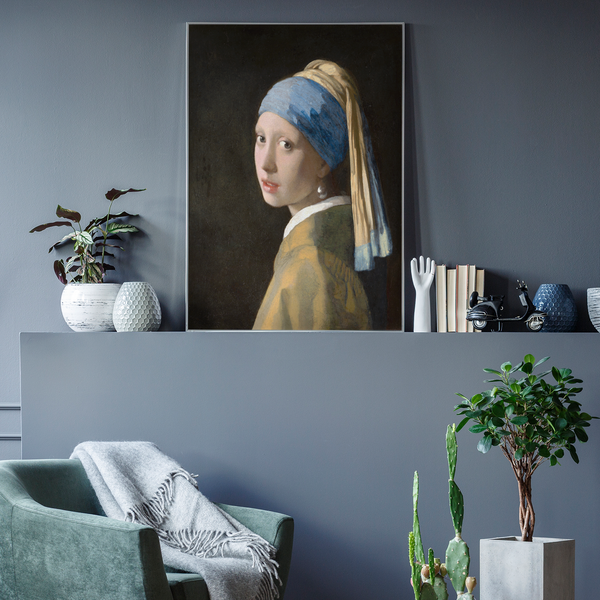 The Girl with a Pearl Earring Wall Art, Johannes Vermeer-Van Delft's Famous Painters Poster , The Girl with a Pearl Earring Fine Art.
