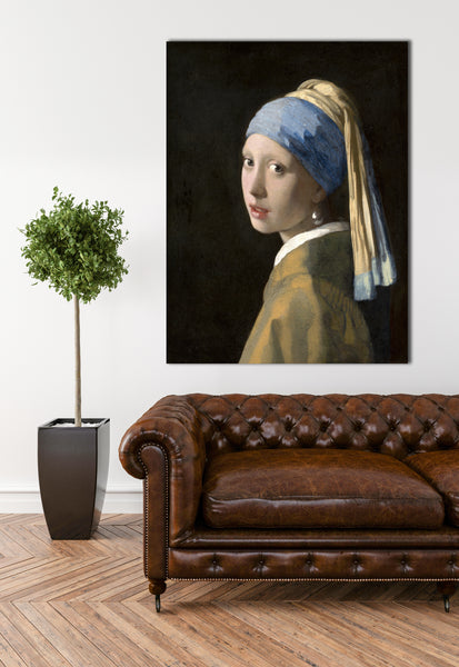 The Girl with a Pearl Earring Wall Art, Johannes Vermeer-Van Delft's Famous Painters Poster , The Girl with a Pearl Earring Fine Art.