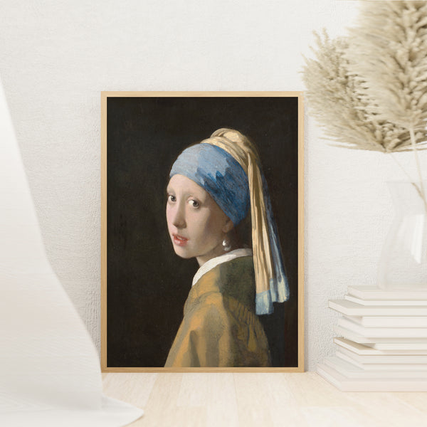 The Girl with a Pearl Earring Wall Art, Johannes Vermeer-Van Delft's Famous Painters Poster , The Girl with a Pearl Earring Fine Art.