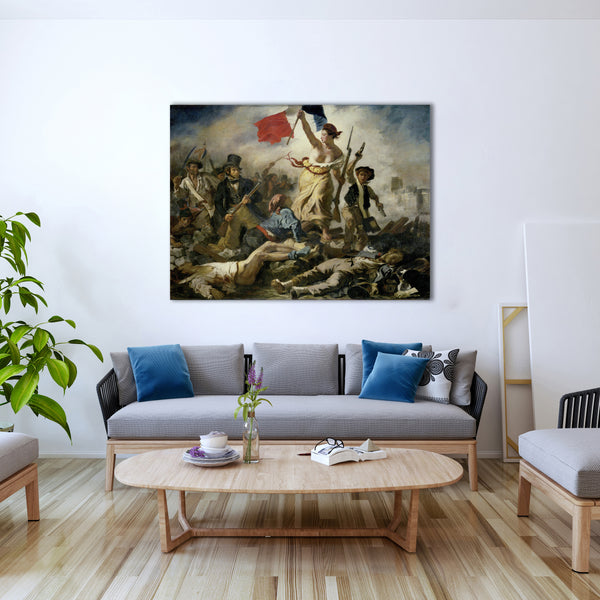 Liberty Leading the People, 1830 by Eugene Delacroix Canvas Print, Liberty Leading The People Poster print, Eugene Delacroix Reproduction Poster Print Wall Art.