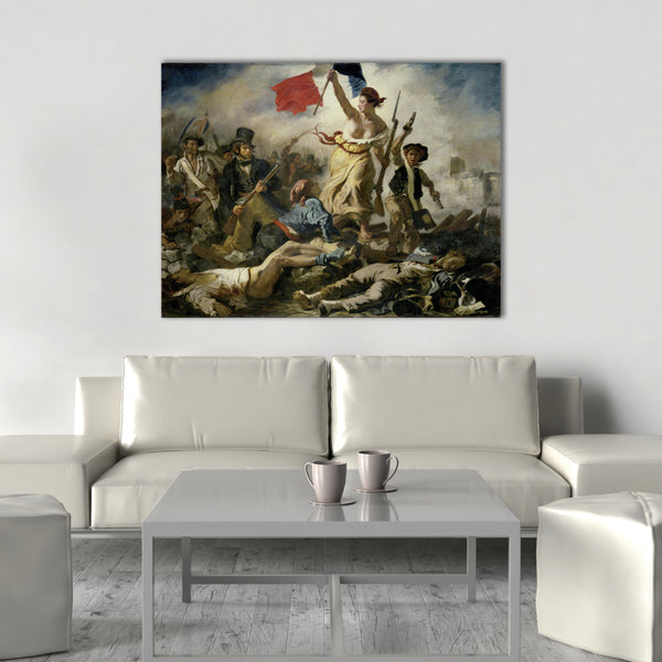 Liberty Leading the People, 1830 by Eugene Delacroix Canvas Print, Liberty Leading The People Poster print, Eugene Delacroix Reproduction Poster Print Wall Art.
