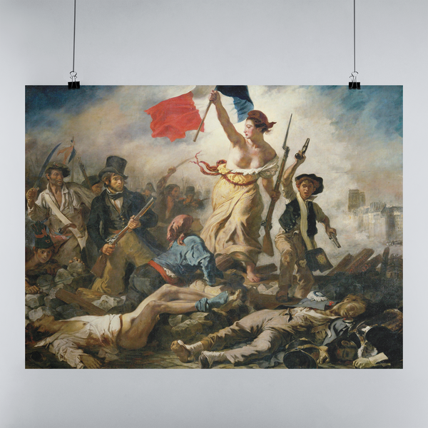 Liberty Leading the People, 1830 by Eugene Delacroix Canvas Print, Liberty Leading The People Poster print, Eugene Delacroix Reproduction Poster Print Wall Art.