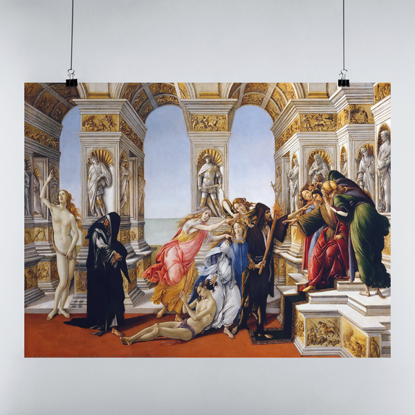 The Calumny of Apelles (1494-95) by Sandro Botticelli Canvas Wall Art, Poster Wall Art, Giclee Wall Art Decor.