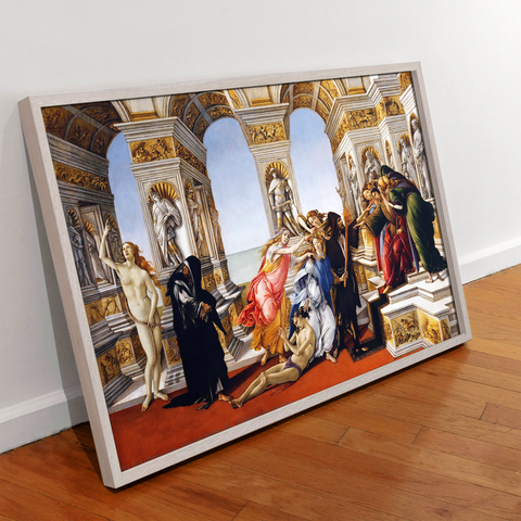 The Calumny of Apelles (1494-95) by Sandro Botticelli Canvas Wall Art, Poster Wall Art, Giclee Wall Art Decor.