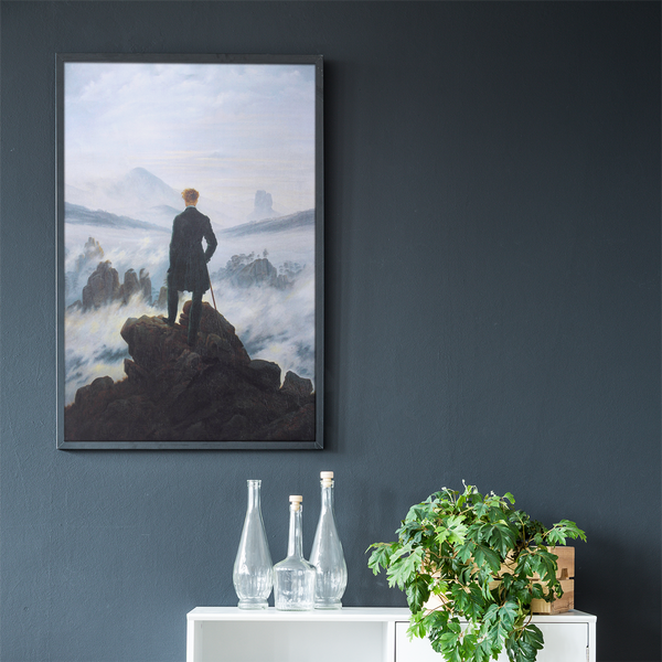 Caspar David Friedrich, Wanderer above the Sea of Fog Canvas Wall Art, European landscape painting Poster, Art lover Wall Art for Gift