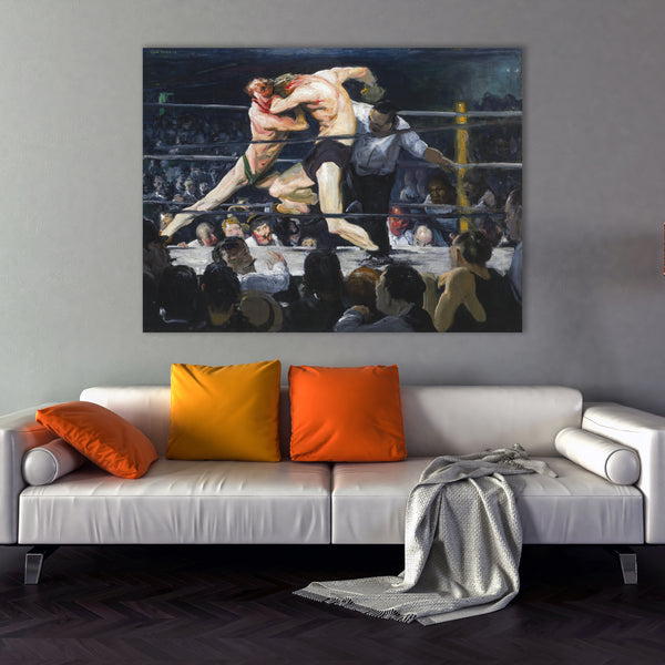 Stag at Sharkey’s by George Bellows Canvas Wall Art, Boxers: Stag at Sharkey’s Poster Print Fine Art, Living Room Wall Art, Housewarming Gift