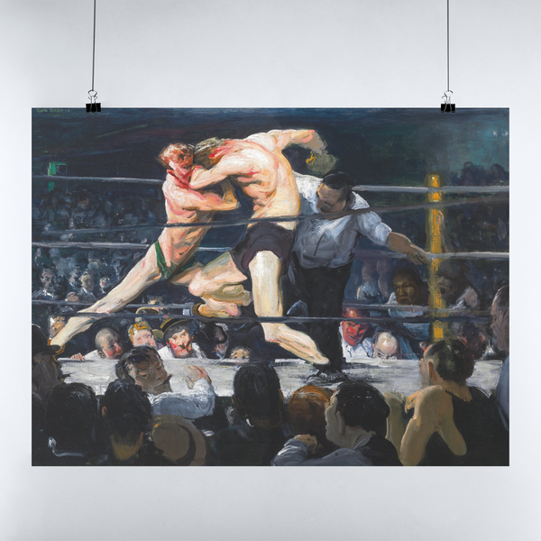 Stag at Sharkey’s by George Bellows Canvas Wall Art, Boxers: Stag at Sharkey’s Poster Print Fine Art, Living Room Wall Art, Housewarming Gift
