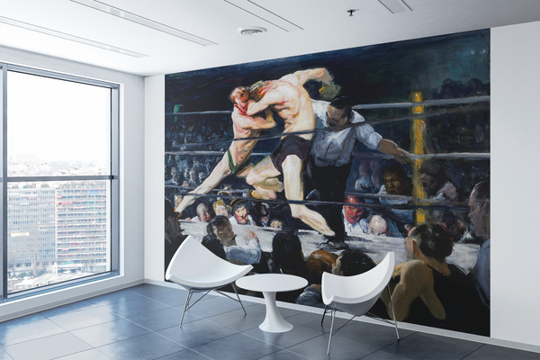 Stag at Sharkey’s by George Bellows Canvas Wall Art, Boxers: Stag at Sharkey’s Poster Print Fine Art, Living Room Wall Art, Housewarming Gift