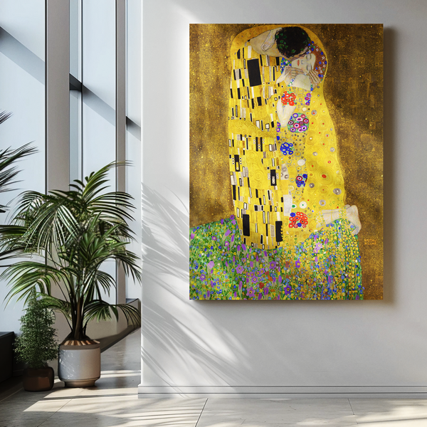 The Kiss Canvas Wall Art, Gustav Klimt Print, Gift for Friends, Gustav Klimt's The Kiss Painting, Klimt Reproduction Poster, Klimt The Kiss.