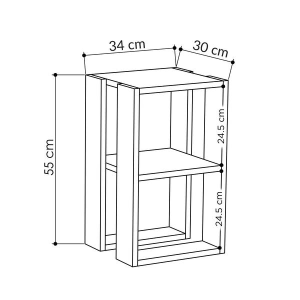 Nightstand Table Bedside , Nightstand Organizer, End Table for Living Room-White