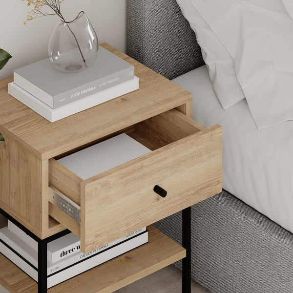 Lisa Nightstand 1 Drawer 1 Hatch - SAPPHIRE OAK