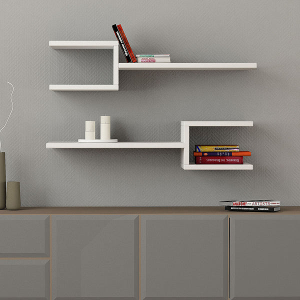 Wall Mounted Shelf Set of 2- Floating Shelf, Decorative Bookshelf for Wall Decor
