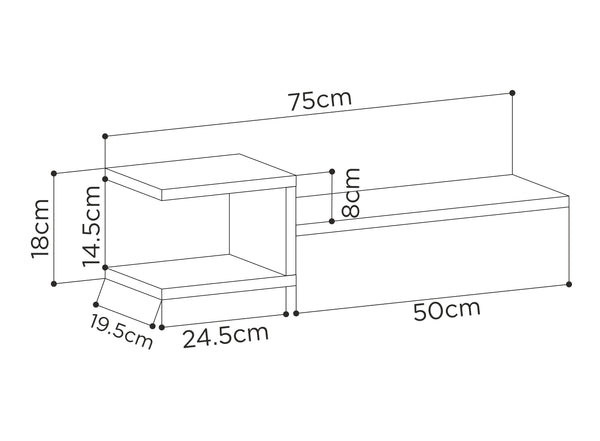 Wall Mounted Shelf Set of 2- Floating Shelf, Decorative Bookshelf for Wall Decor