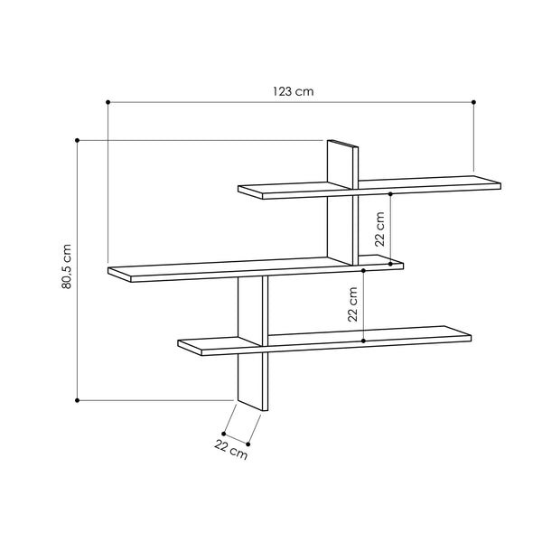 Leo Wall Mounted Shelf - Floating Shelf Bookshelf Wall Decor