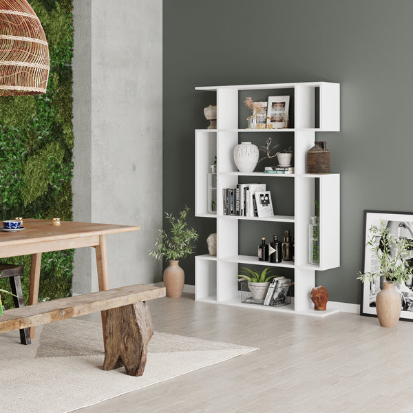 Mito Bookcase, 6 Tier Modern Bookcase Display Unit