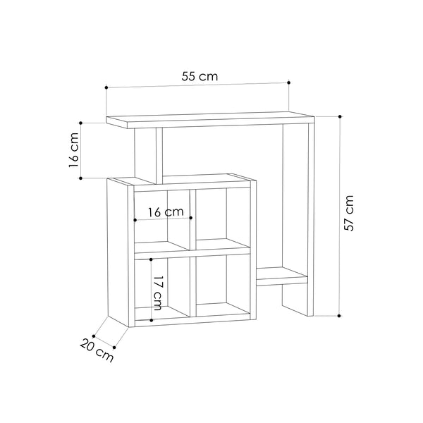 Sofa Side Table , Coffee Table with Magazine Rack for Living Room and Office, Side/End Table