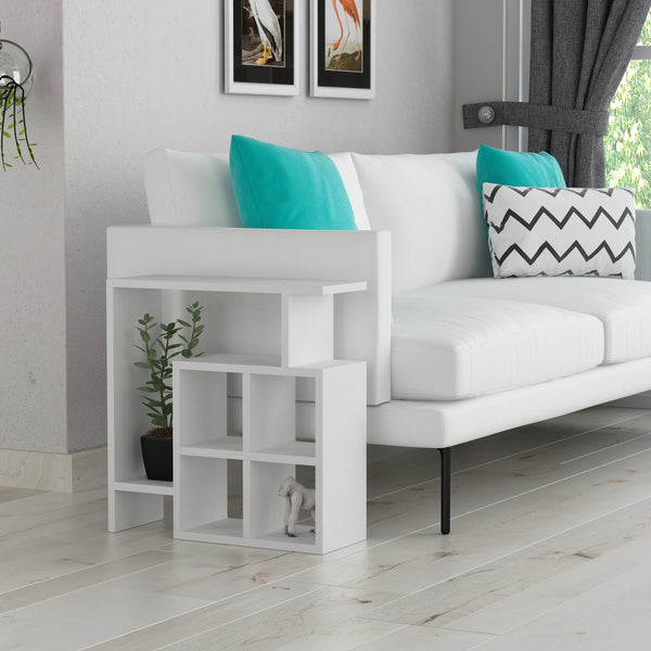 Sofa Side Table , Coffee Table with Magazine Rack for Living Room and Office, Side/End Table