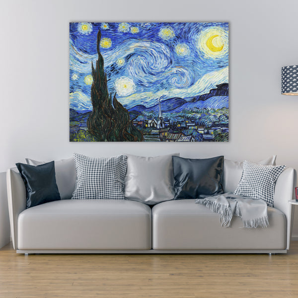 Starry Night Over The Rhone Canvas Wall Art, Starry Night Over The Rhone Reproduction Poster Print, Starry Night Artwork, Van Gogh Wall Art.