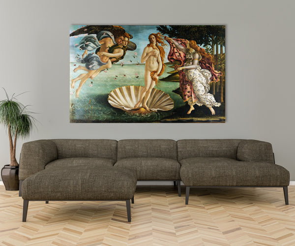 The Birth Of Venus By Sandro Botticelli Canvas Wall Art, Botticelli Reproduction Poster for Home Decor, Botticelli Wall Decor.